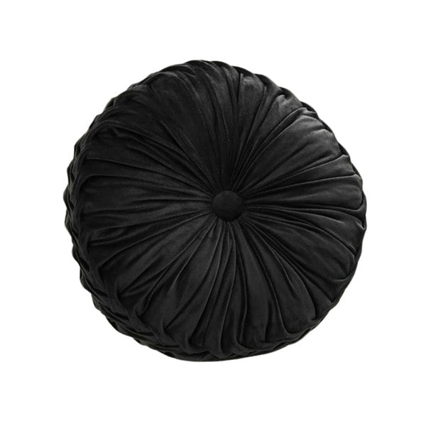 ANYHOUZ Round Pleated Velvet Pillow Soft Cushion Fill