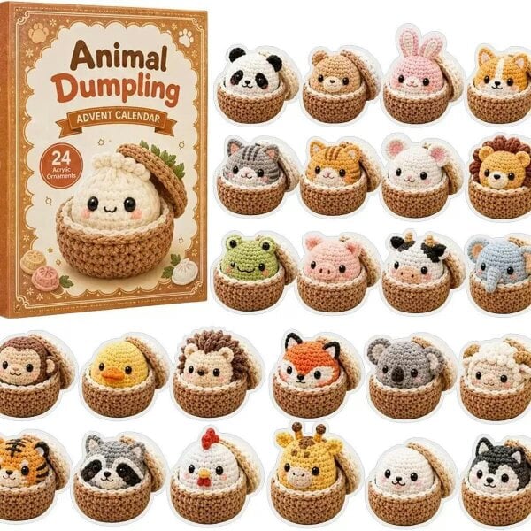 Obasyhig Hand-Knitted-Style Christmas Advent calendar - Animals