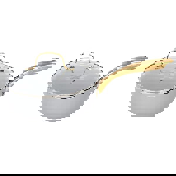 Gr8 Home Grey Gold Induction 10 Pc Cookware Set Non Stick Frying Pan Saucepan Cooking Pot