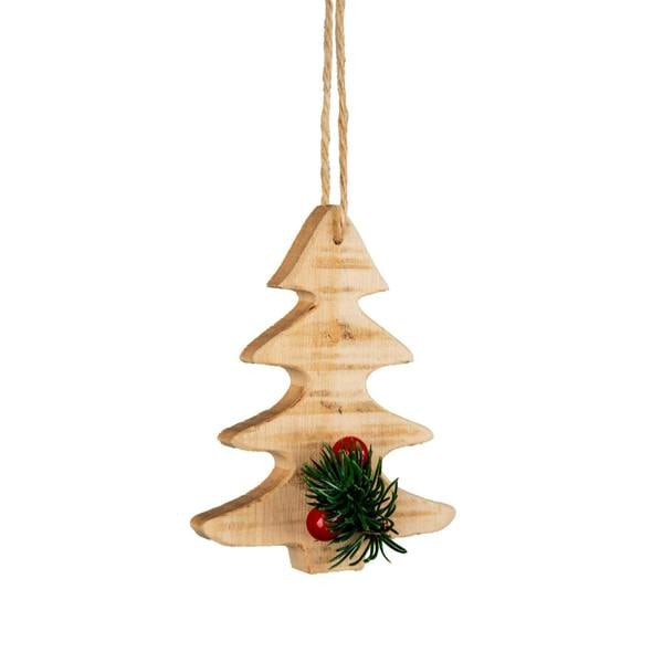 5cm Wooden Craft Xmas Tree Shape Hanging Decoration for Christmas Displays image 1