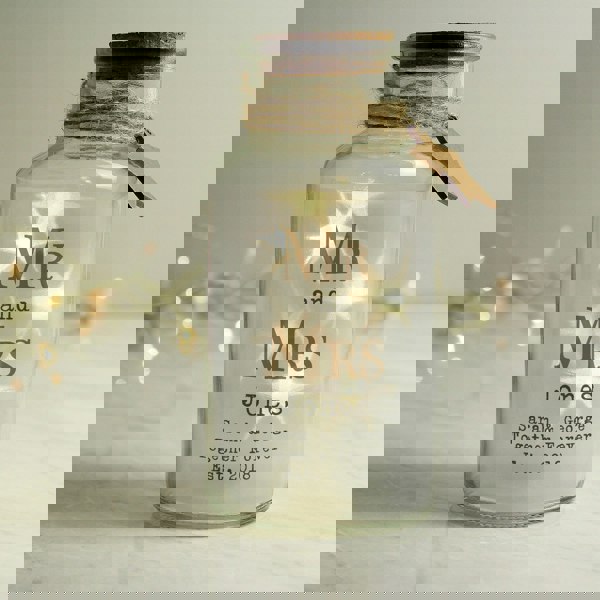 Personalised Memento Company Personalised Mr & Mrs LED Glass Jar