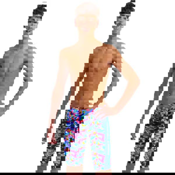 Funky Trunks Boys Wet Wave swim training jammer in blue multi tropical print