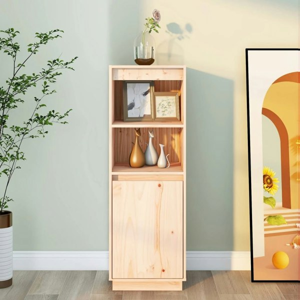 Berkfield Highboard 37x34x110 cm Solid Wood Pine