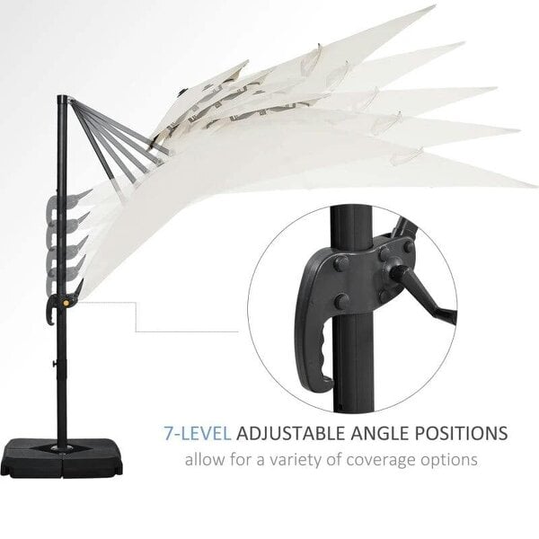Bobobiy Steel Frame Outdoor Roma Cantilever Umbrella