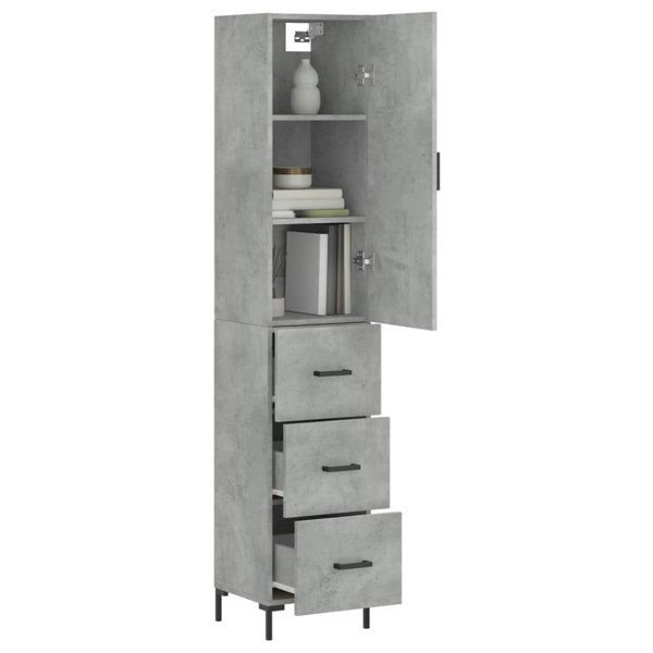 Berkfield Highboard Concrete Grey 34.5x34x180 cm Engineered Wood