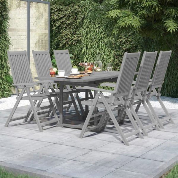 Berkfield 7 Piece Garden Dining Set Solid Wood Acacia