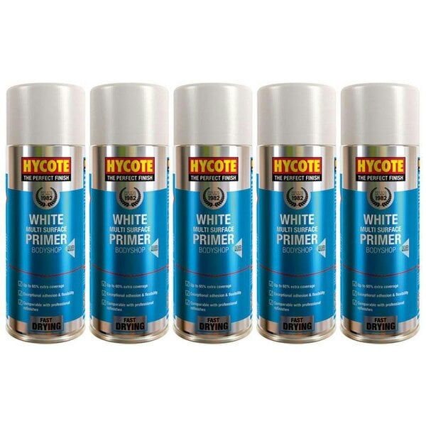 Hycote 5X Hycote Bodyshop High Build White Spray Paint 400ml