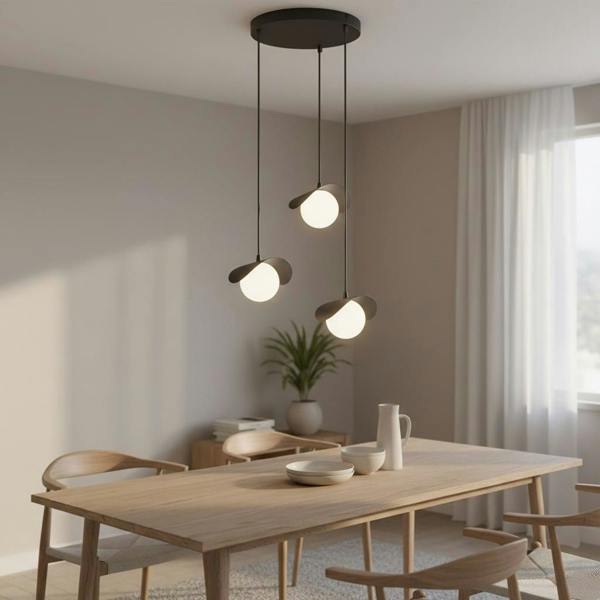 Emibig RITUAL Pendant lamp 3 x G9 Black with White Shade