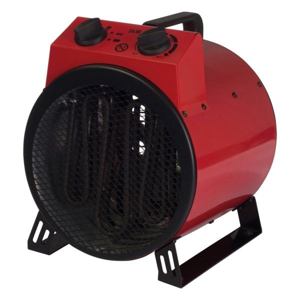 igenix Commercial Drum Fan Heater, 2 Heat Settings, 3000W, Red