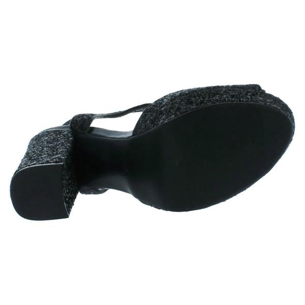 Spot On Ladies Spot On Glittery Platform Sandals