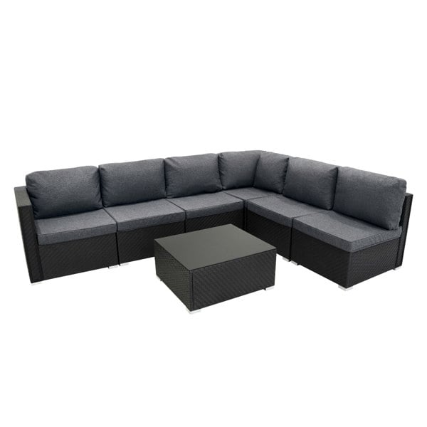 Jardi Serafina Rattan Modular 7 Piece Furniture Set - Black