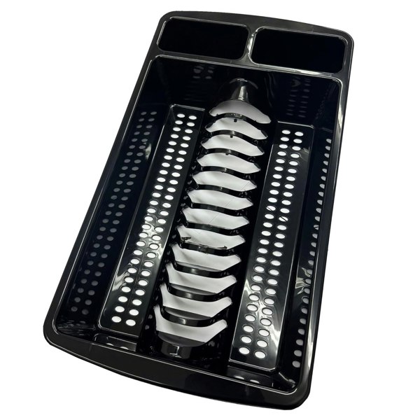  1 x Black High Grade Dish Drainer Kitchen Sink Utensil Holder Drying Rack