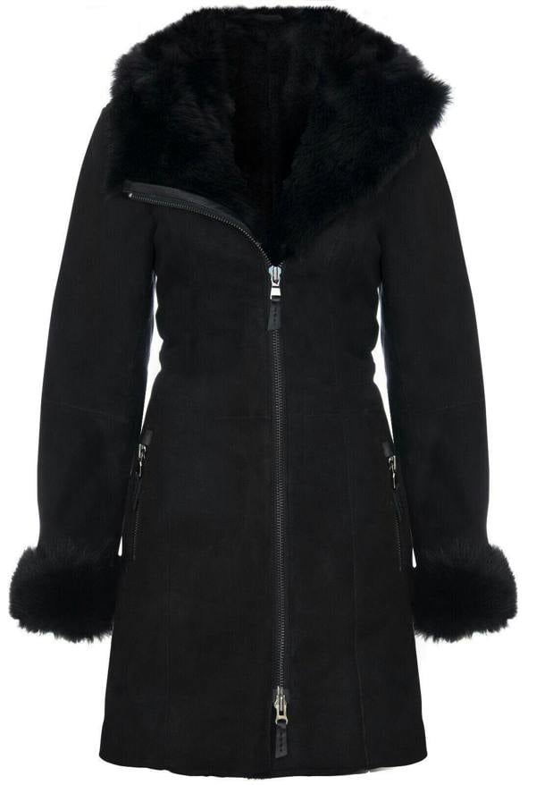 Infinity Leather Ladies Suede Merino Sheepskin Coat-Samara