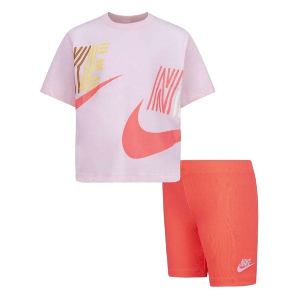 Nike Childrens/Kids Lets Roll T-Shirt & Shorts Set - Pink
