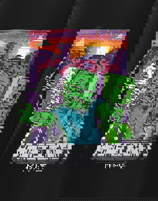 Minecraft Boys Black Zombie Kids Short Sleeved T-Shirt