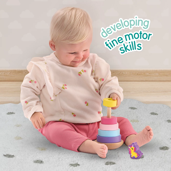 SES Creative Wooden stacking tower unicorn