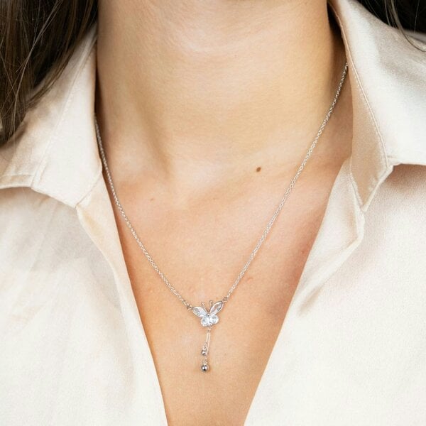 The Colourful Aura Large Butterly Zircon Crystal Dokiya Pendant Animal Necklace
