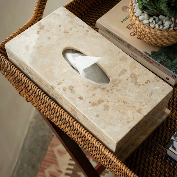 Marble tissue box cover four colours genuine stone bathroom