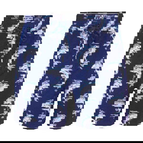 Randy Cow Matching Father & Son Sharks Swim Shorts with Waterproof Pocket