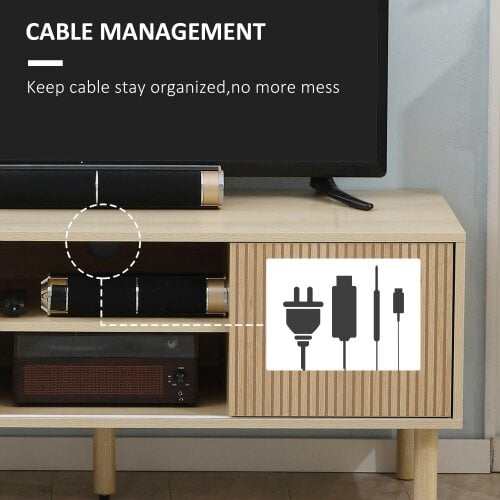 Wyld Haus Rodo Wooden Oak Effect TV Storage Unit With Sliding Door Design
