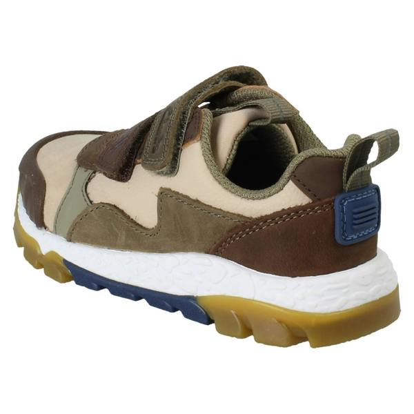 Clarks Boys Clarks Beige/Brown Dinosaur Trainers - Steggy2Track