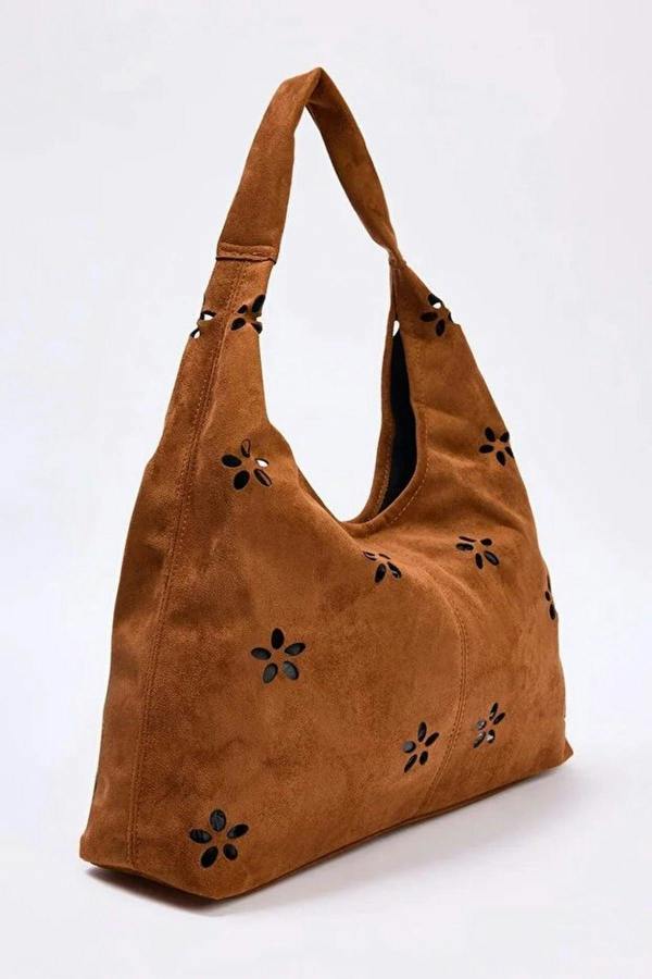 WOVCOR Suede Women's Midi Shoulder Bag with Matching Makeup Pouch