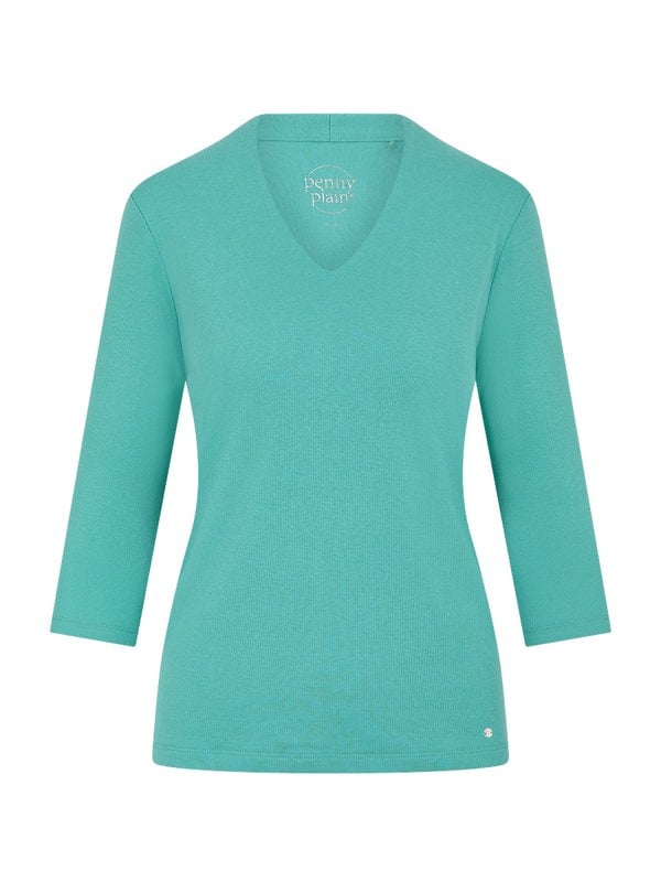 PennyPlain High Back V-neck Top - Sea Green