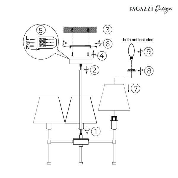 Pagazzi Lighting Taliah 3-Light Antique Brass Semi-Flush Ceiling Light