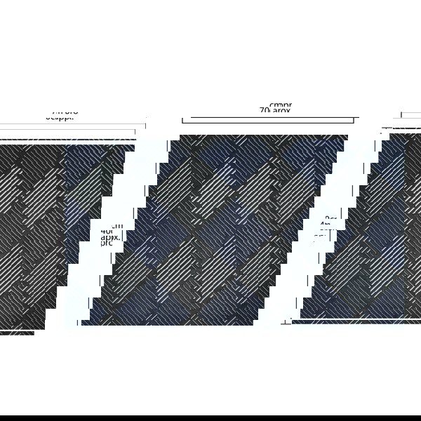 JVL Platina Scraper Rubber Doormat, 40x70cm, Silver/Blue