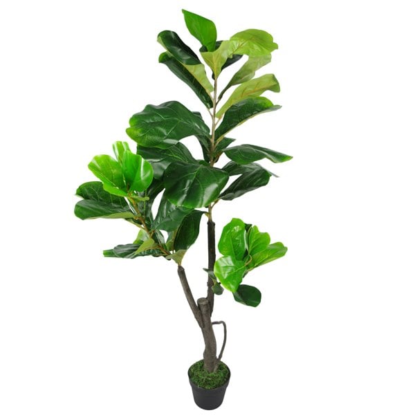 Leaf 120cm (4ft) Large Artificial Fiddle Fig Tree Ficus Evergreen Plant