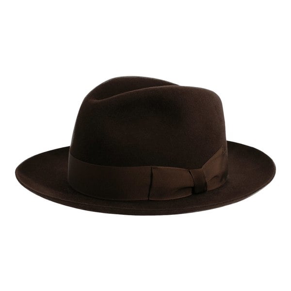 Gamble & Gunn 'Shirwell' Luxury Handmade Fur Felt Fedora - Brown