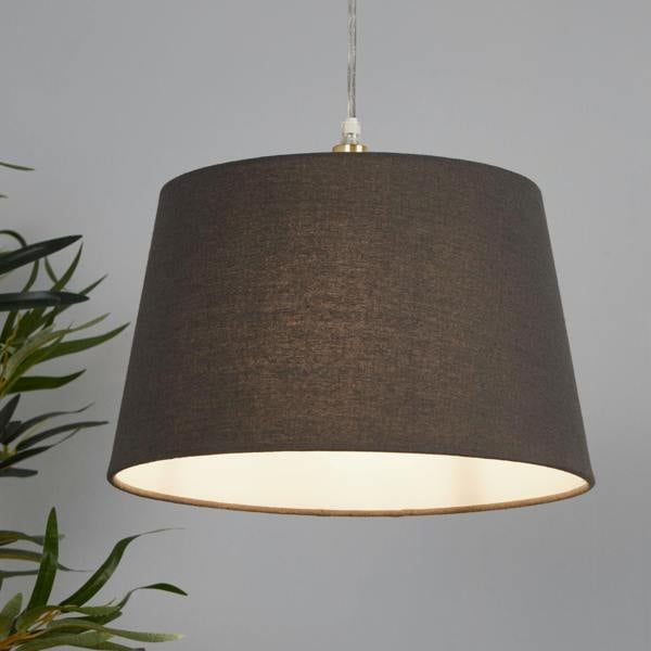 LINEN TAPERED SHADE 30CM CHARCOAL
