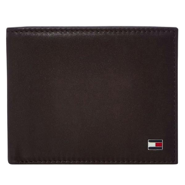 Tommy Hilfiger Eton Bifold Leather Embossed Everyday Wallet - Brown - 