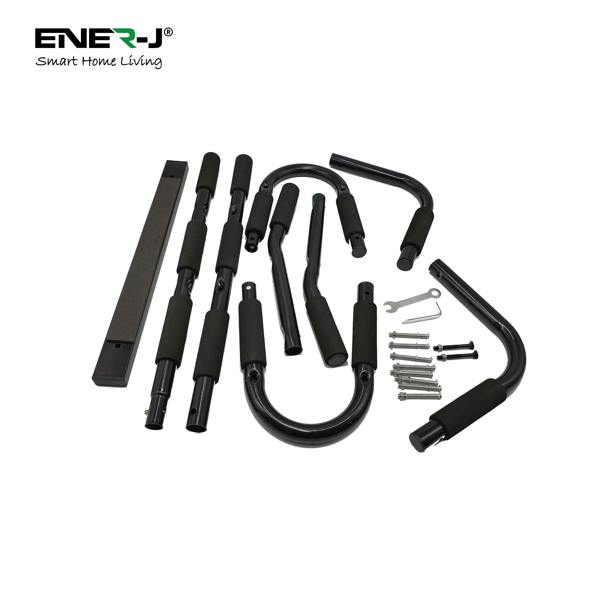 ENER-J Heavy Duty Pull Up Bar for Doorway, Multi Grip Chin Up Bar, Upper Body Fitness Bar for Home Gym Door Frames