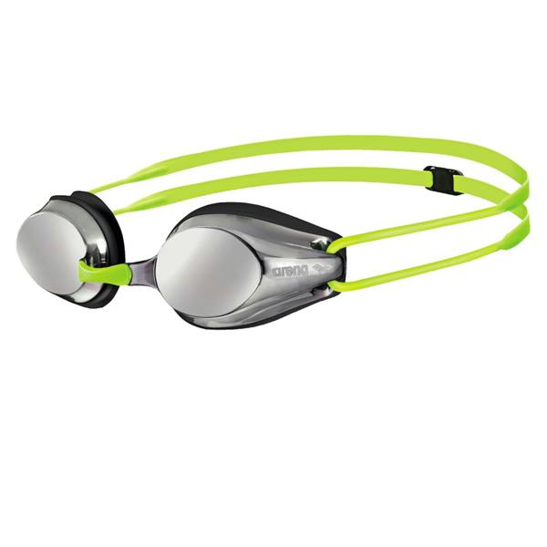 Arena Childrens/Kids Tracks Swimming Goggles - Silver/Black/Fluorescent Lime - 