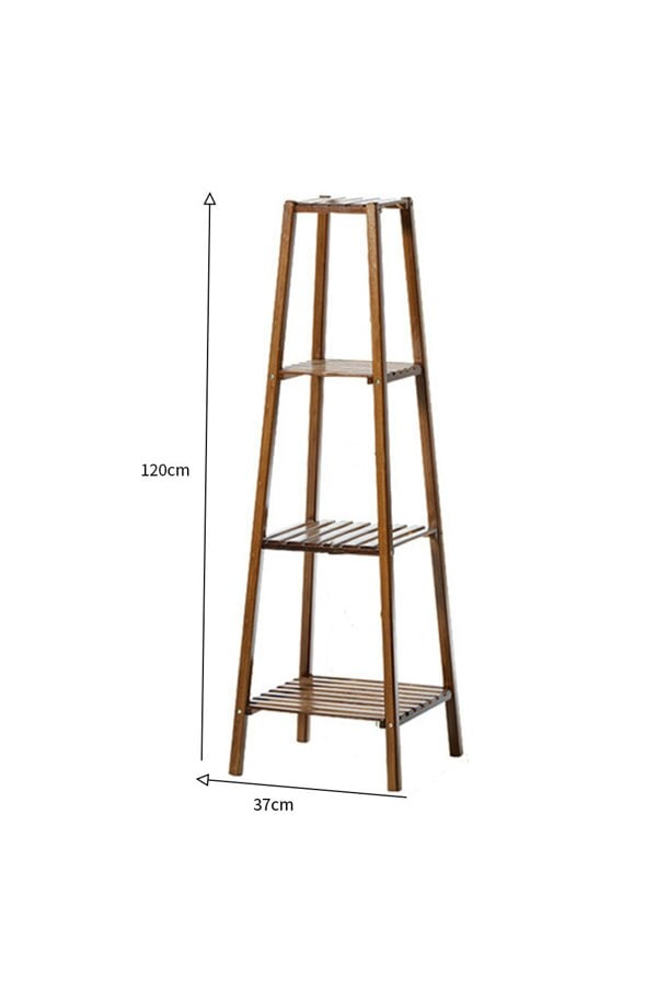 Living and Home 4 Tier Vintage Indoor Plant Stand Solid Wood Display Shelf