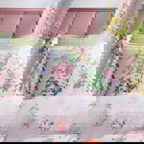 Catherine Lansfield RHS x Catherine Lansfield Enchanted Butterfly Garden So Soft Duvet Cover Set Pink