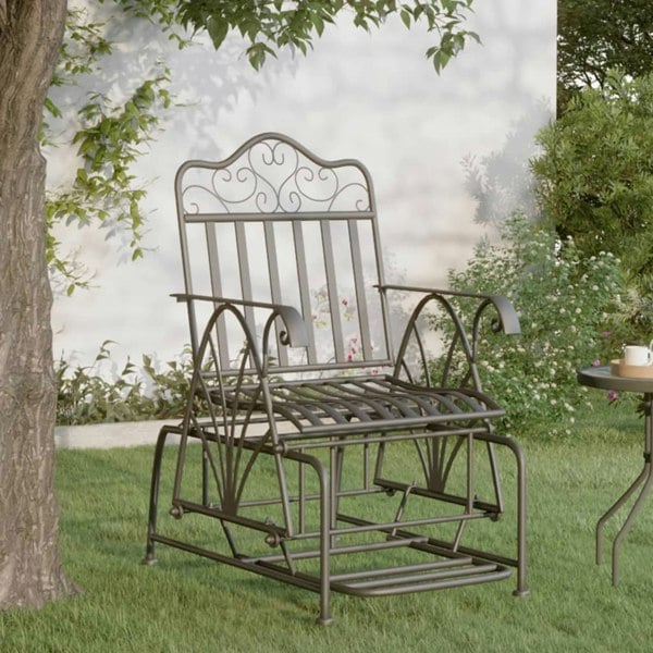 Berkfield Glider Bench 61 cm Black Steel
