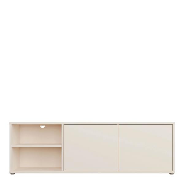 Furniture To Go Alice Springs Wide TV Cabinet with 2 Doors Push-to-Open & 1 Open Shelf in Sand