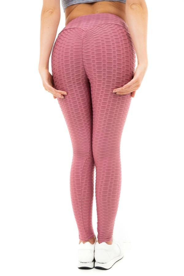 Smart Living Women's Honeycomb Waffle Leggings - Dark Pink