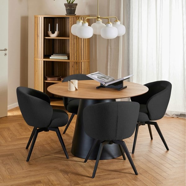 Furniture To Go Darlene Dining Chair with Armrest and Swivel Function in Black