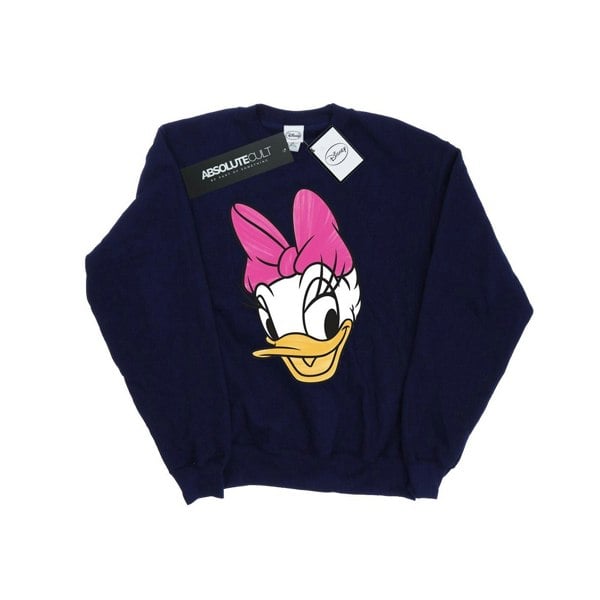 Disney Girls Daisy Duck Head Painted Sweatshirt - Navy Blue