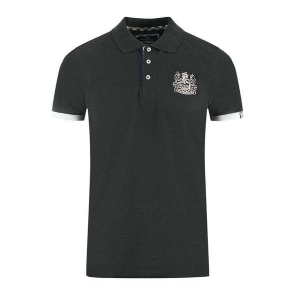 Aquascutum Unisex Adult Branded Collar Polo Shirt - Black
