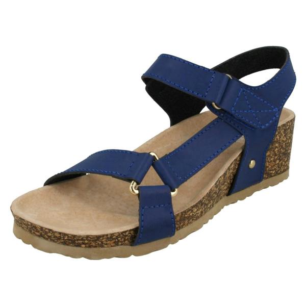 Down to Earth Ladies Down To Earth Mid Wedge Ankle Strap Sandals