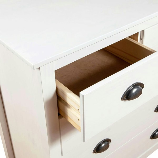 Berkfield Sideboard Hill White 79x40x80 cm Solid Pine Wood