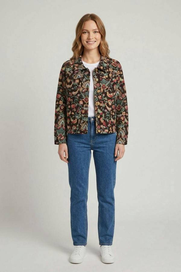 Brown | Paisley Tapestry Texture Jacket