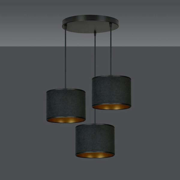 Emibig HILDE Pendant lamp 3 x E27 Black with Black Shade
