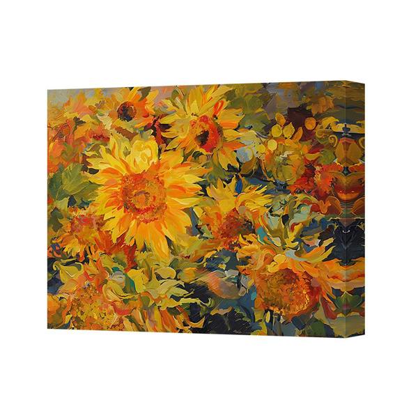 Benjamin Tate Design Sunflower Canvas Art Print Gallery Wrapped With Hanging Brackets Handmade UK
