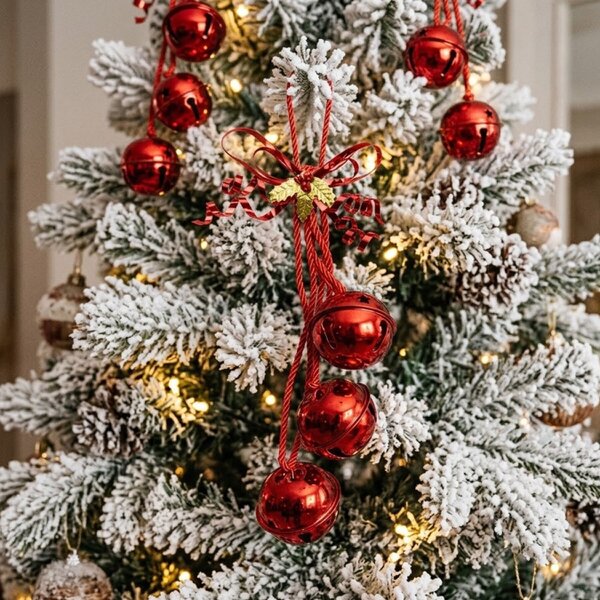 Garden Greatness Glittered Holly Red Hanging Bells