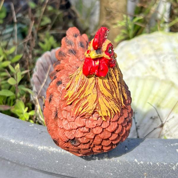 Farmwood Pair of Pot Topping Chicken Garden Ornaments